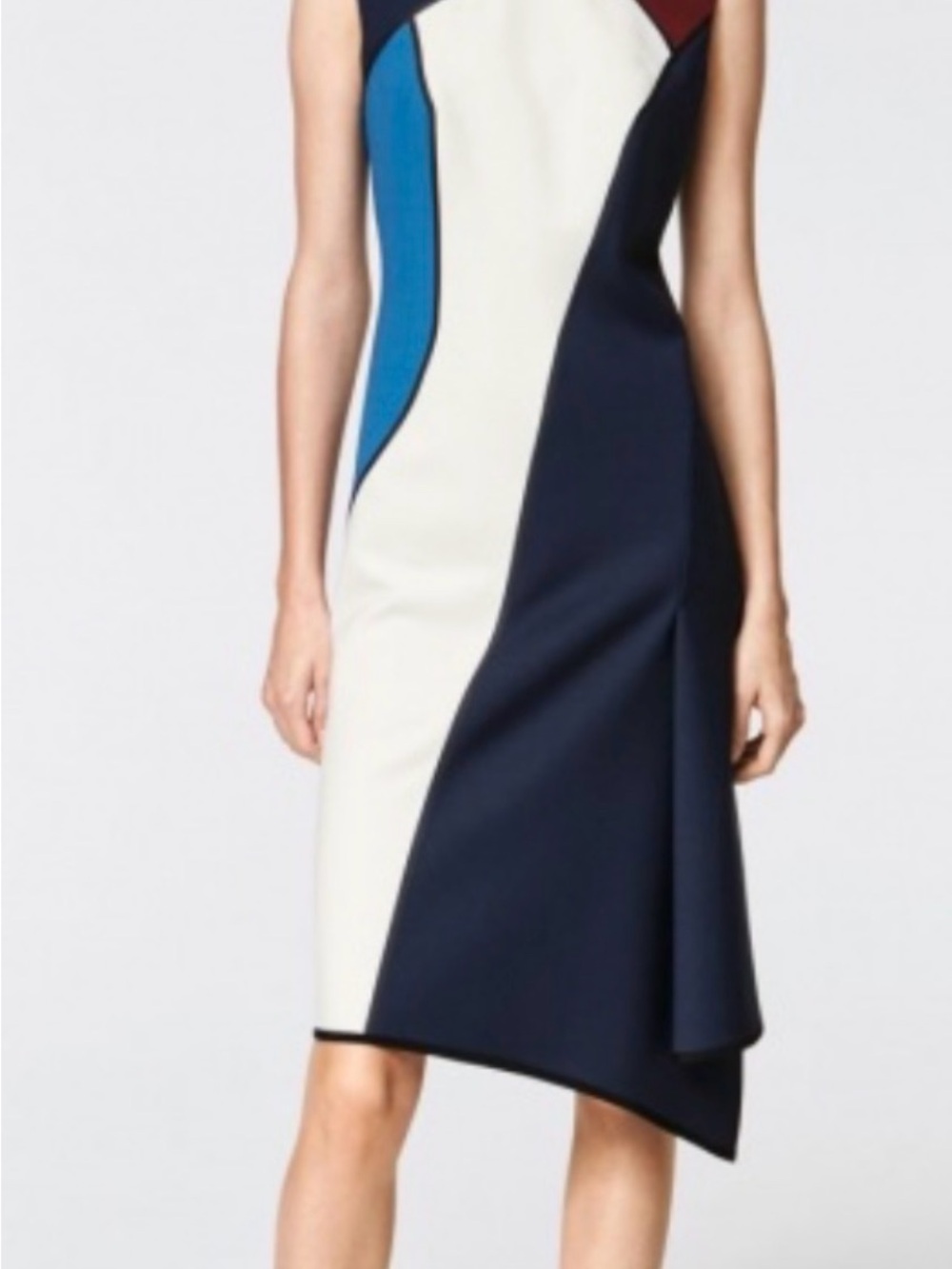 Escada Colorblock Navy and White Sheath Dress size 36